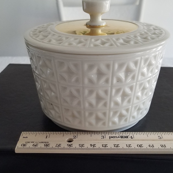 Vintage Lenox Trinket Candy Dish Round Made USA Handcrafted 24 K Gold - Picture 9 of 12